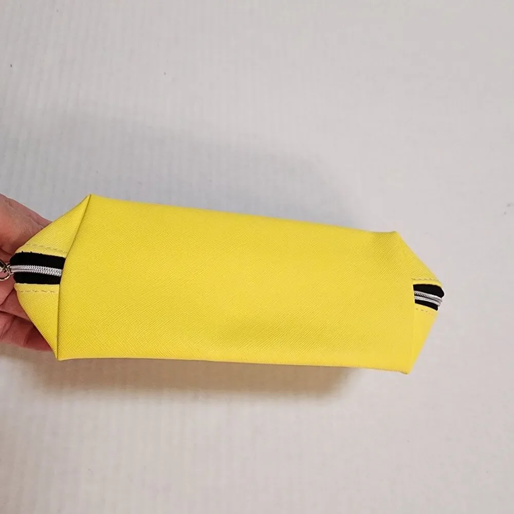 Darphin Paris Yellow Ombre Cosmetic Bag Travel Pouch Parisian Sketch NWOT Read